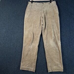 UNIQLO Men's Corduroy Pants Beige Size Medium Straight Fit‎ Casual Trousers